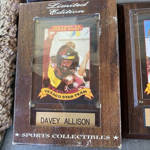 Authentic Vintage Sports Plaques DaveyAllison Victory #3 Sears Point #4 Michigan - Picture 3 of 7